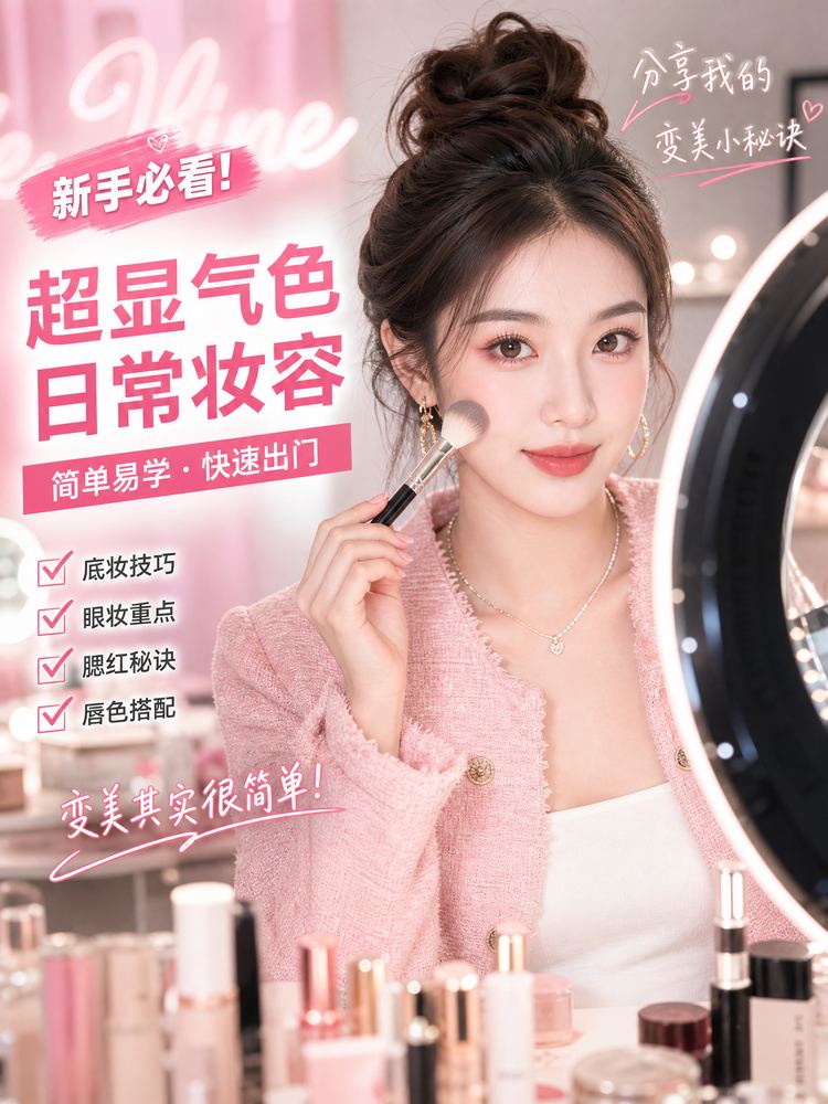 黑料美妆视频教程-超显气色日常妆容